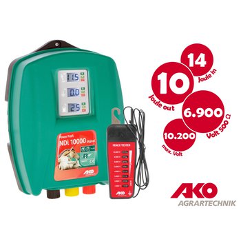 AKO Power Profi Digital NDI 10000 Netzgerät, 10 Joule + Zaunprüfer gratis